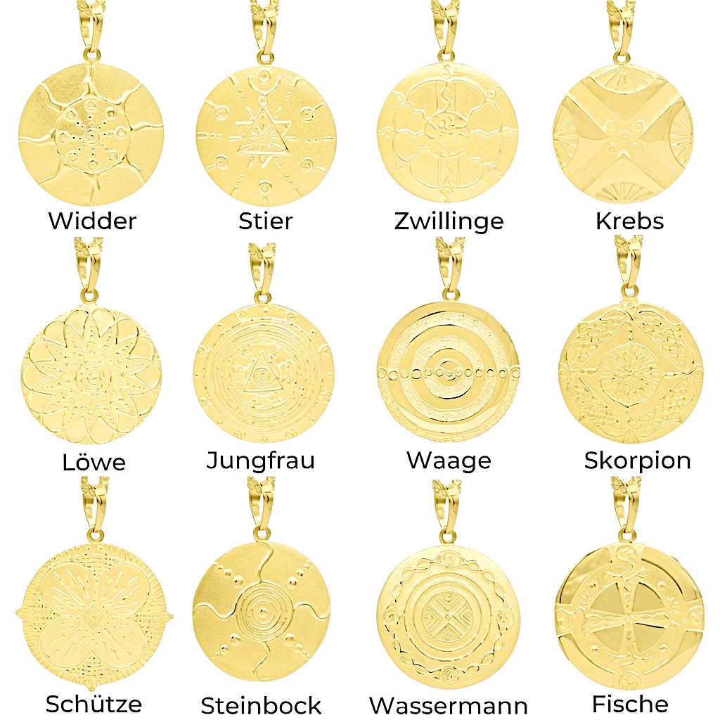 Waage Sternzeichen-Kettenanhänger - Gold.