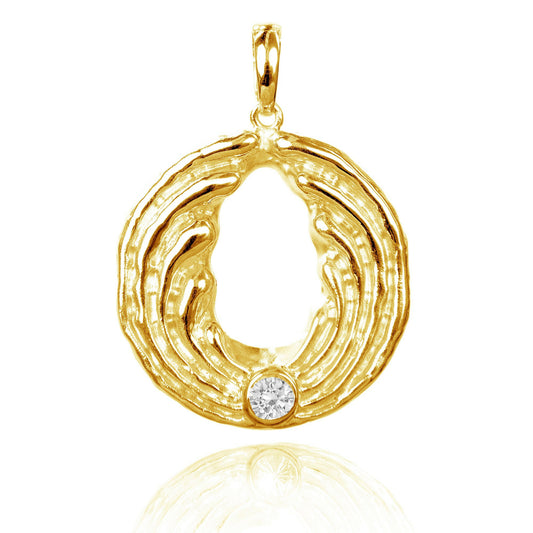 Engelanhänger Glücksrufer "POWER" - zum öffnen - Gold / Bergkristall.