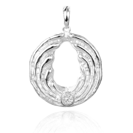 Engelanhänger Glücksrufer "POWER" - zum öffnen - Silber / Bergkristall.