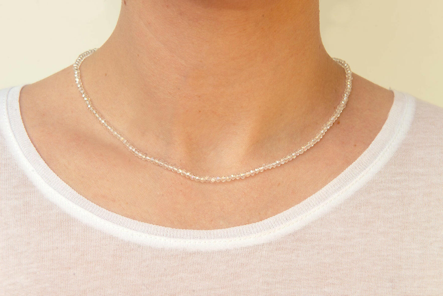 Zarte Glitzer-Kristall-Kette.