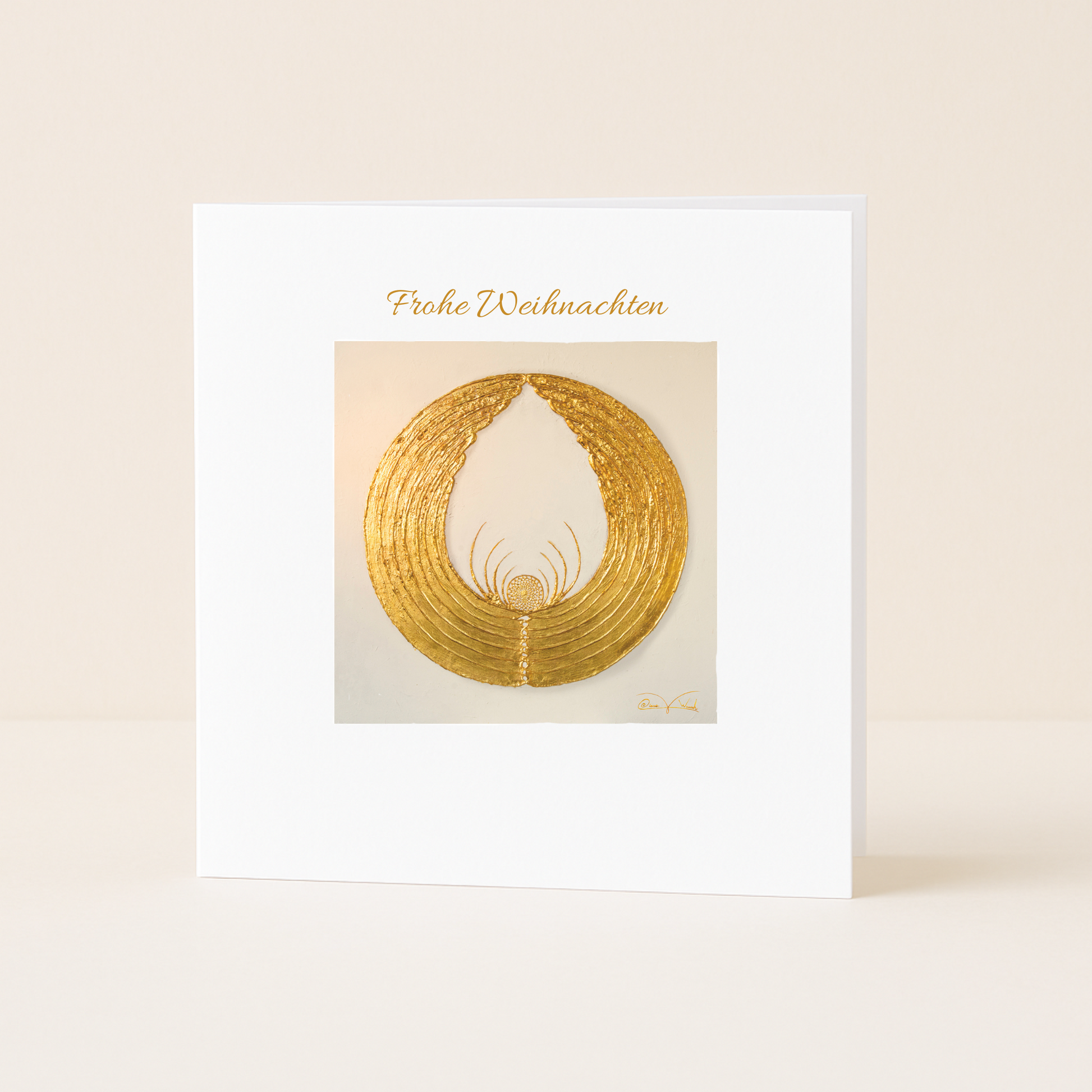 Postkarte „Frohe Weihnachten“ – Engelmotiv von Diana Wunsch.