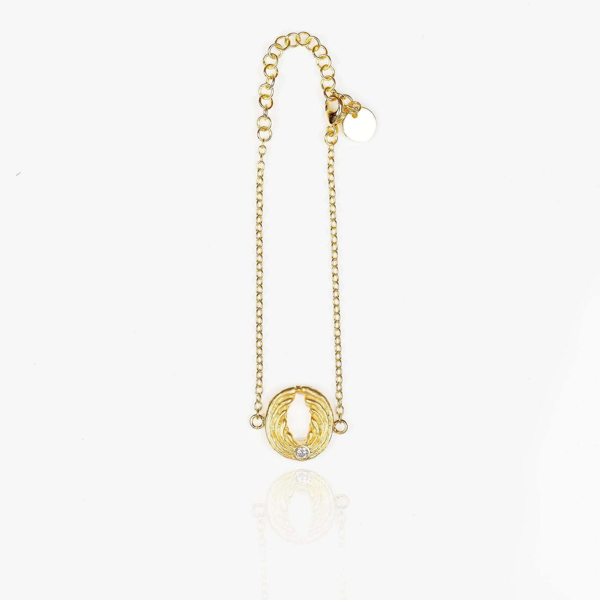 Zartes Engel-Armband mit Karabiner Verschluss - Gold.