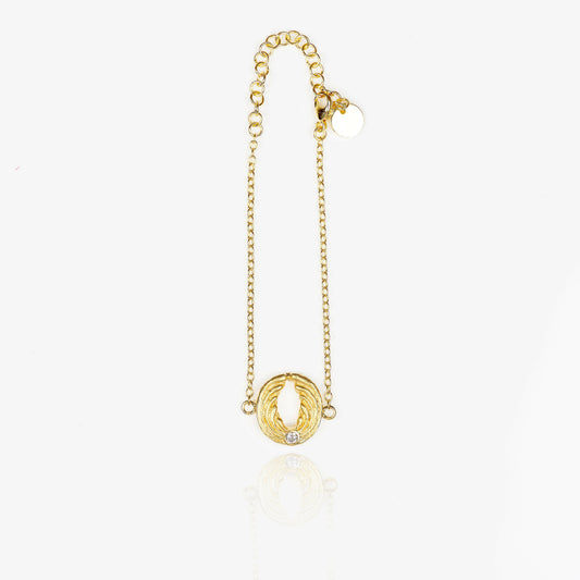 Zartes Engel-Armband mit Karabiner Verschluss - Gold.