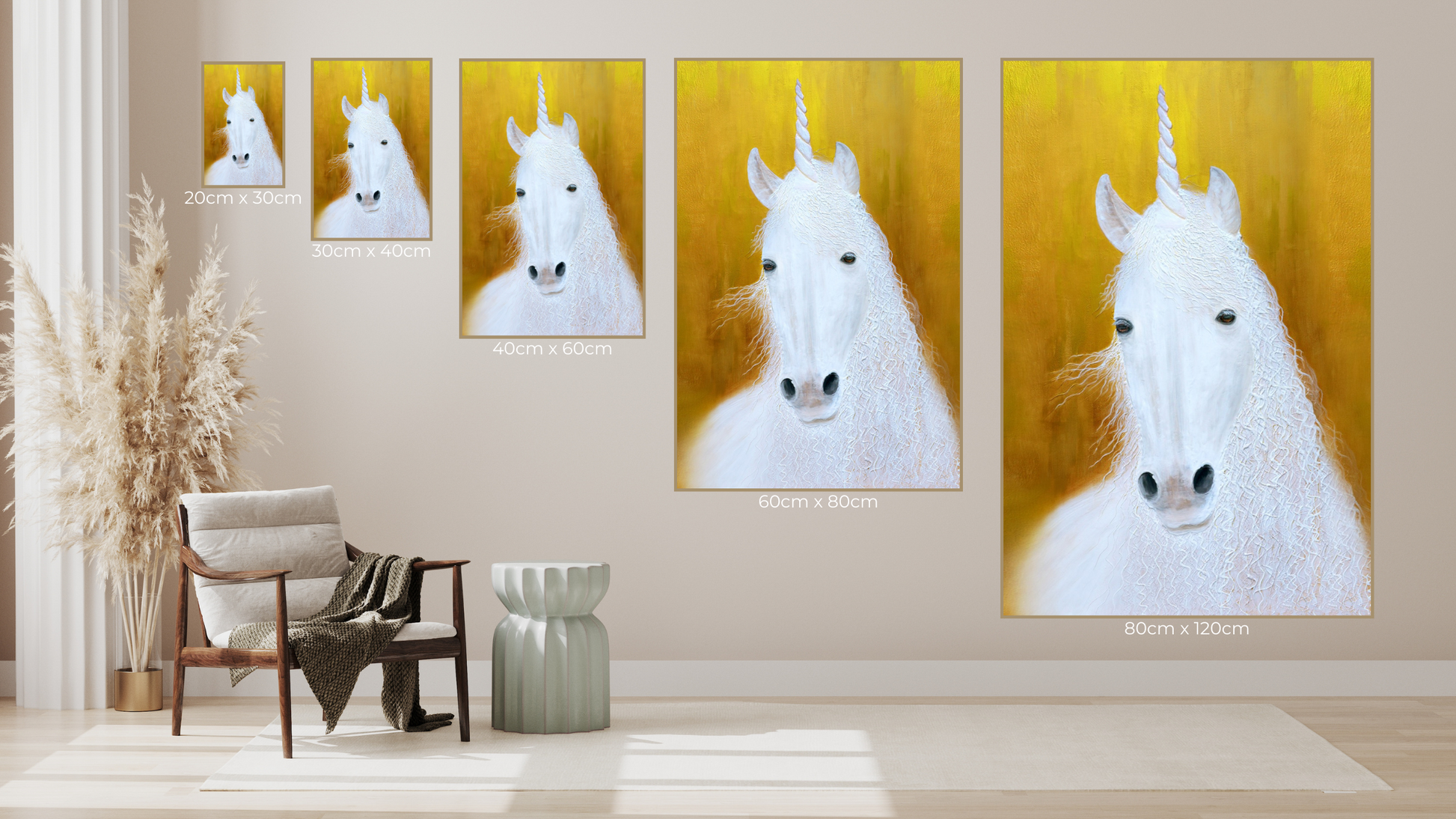 Einhorn - Hochwertiger Kunstdruck von Diana Wunsch.