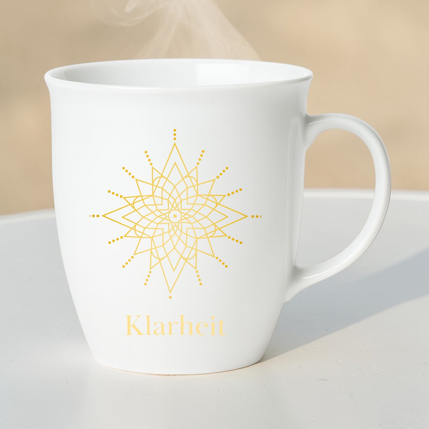 Tasse „Klarheit“ – Symbol Kristall | Porzellan mit Goldoptik