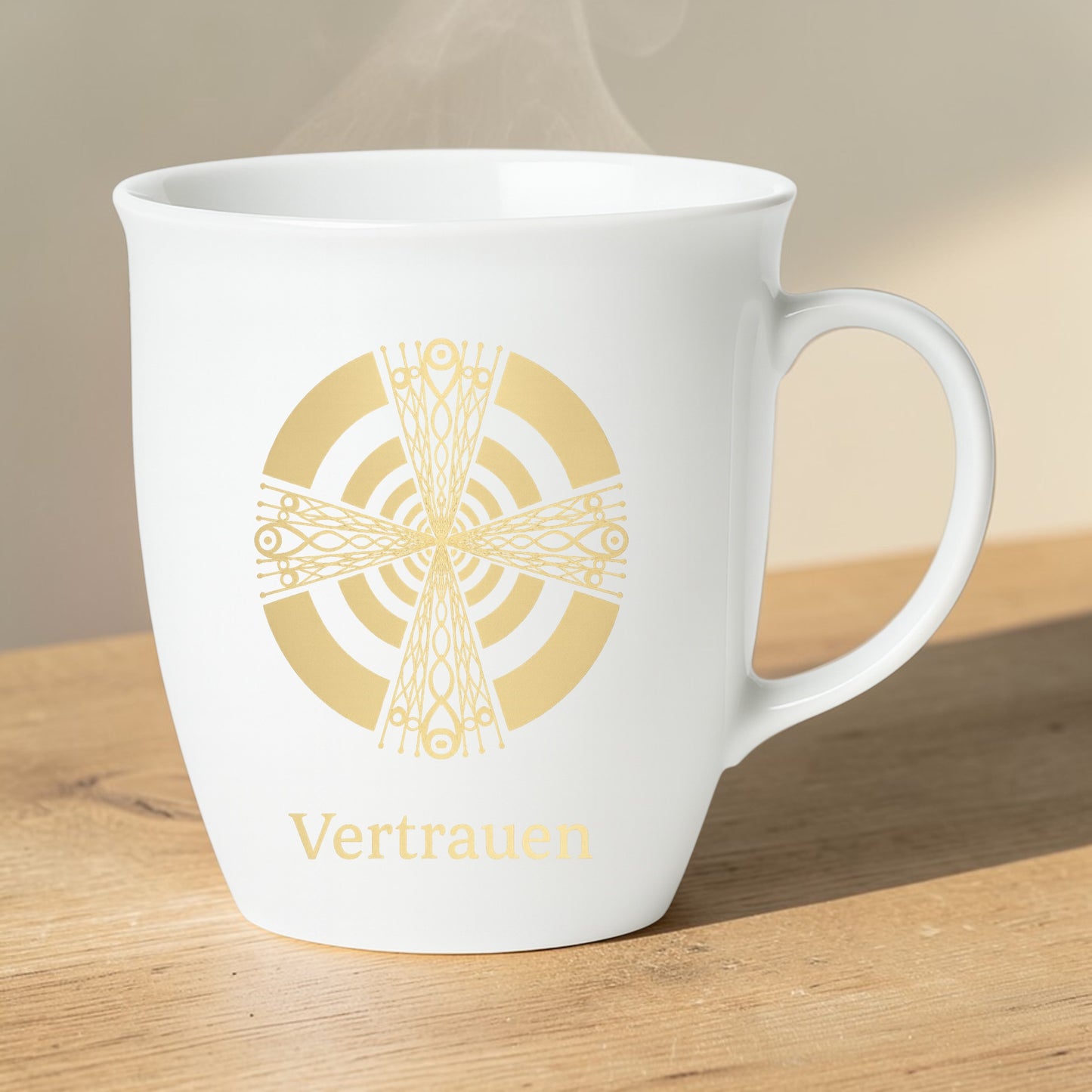 Tasse „Vertrauen“ – Symbol Wandlung | Porzellan & Goldoptik