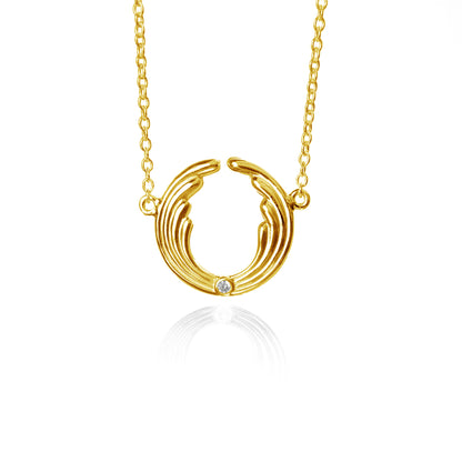 Engelanhänger LIGHT Gold mit Kette Zirkonia Glücksrufer Diana Wunsch