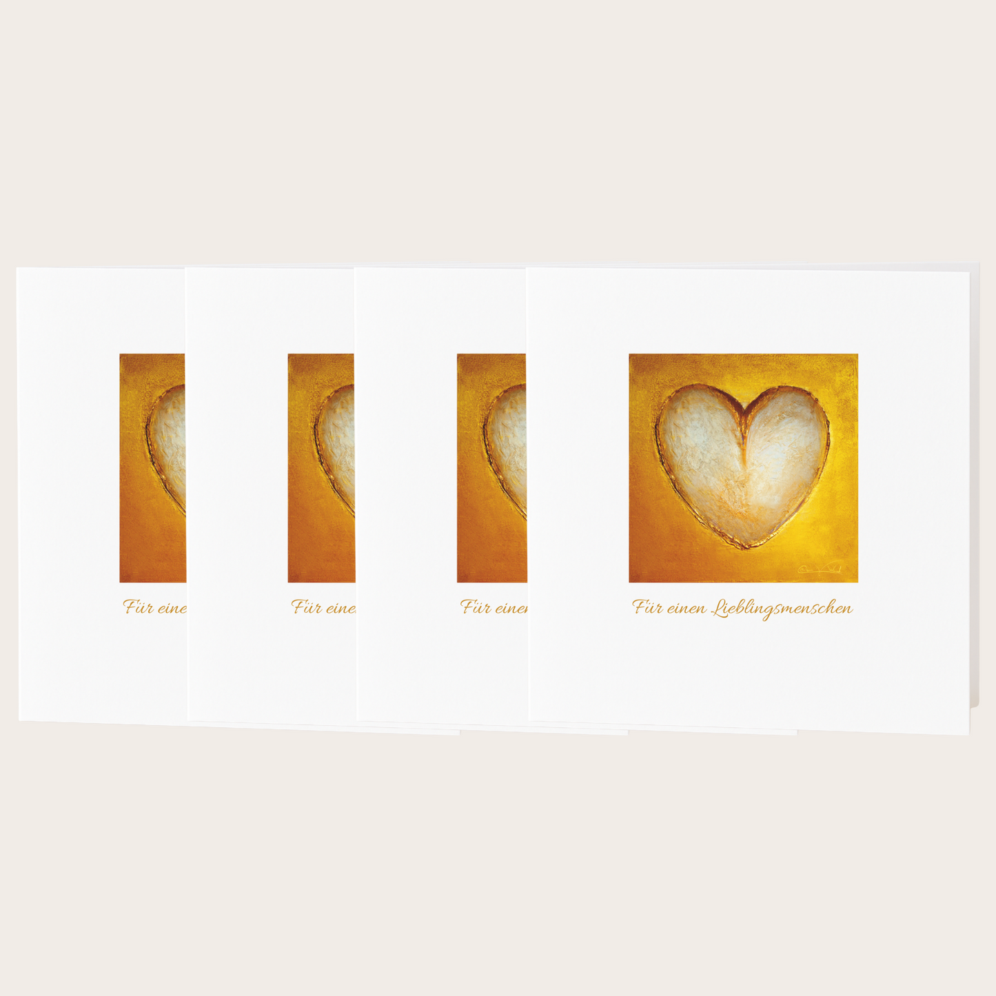 4er-Set Postkarte „Für einen Lieblingsmenschen“ – Herzmotiv von Diana Wunsch.