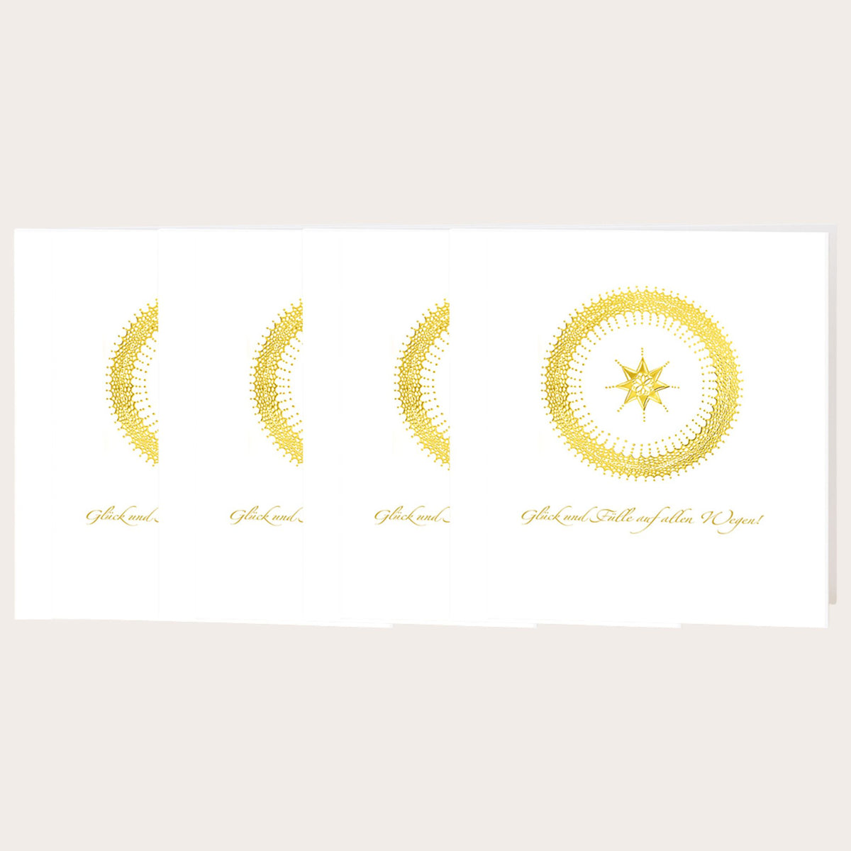 4er-Set Postkarte „Glück und Fülle auf all deinen Wegen" — Spirituelle Klappkarte | Diana Wunsch