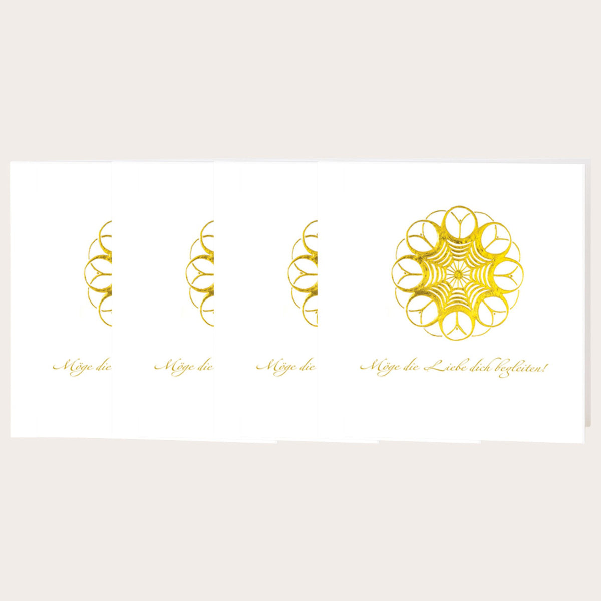 4er-Set Postkarte „Möge die Liebe dich begleiten" — Spirituelle Klappkarte | Diana Wunsch