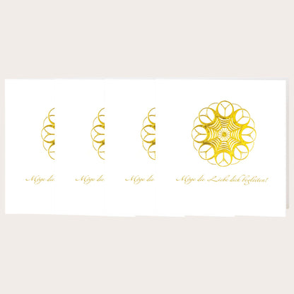 4er-Set Postkarte „Möge die Liebe dich begleiten" — Spirituelle Klappkarte | Diana Wunsch