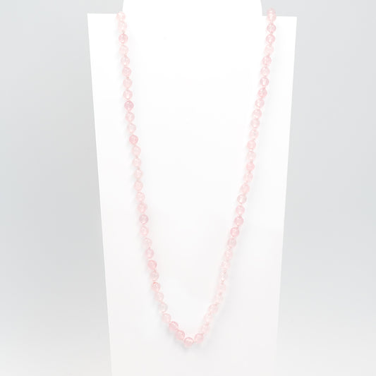 Rosenquarzkette – Handgeknüpft mit Liebe