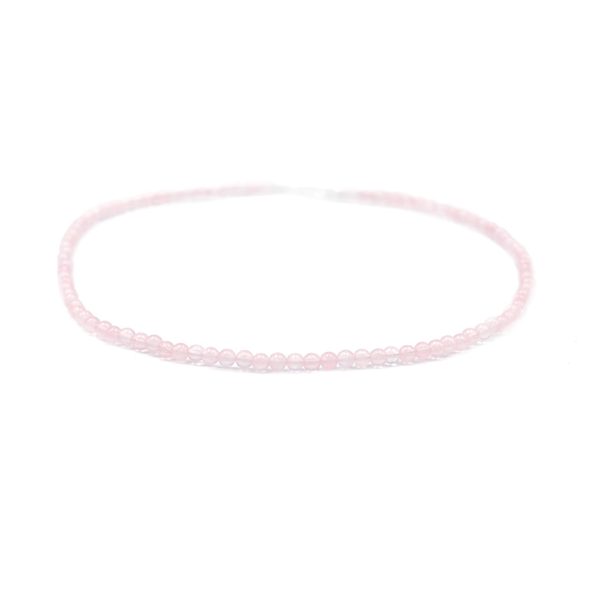 Rosenquarzkette kurz 40cm – Handarbeit mit Liebe