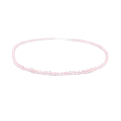 Rosenquarzkette kurz 40cm – Handarbeit mit Liebe