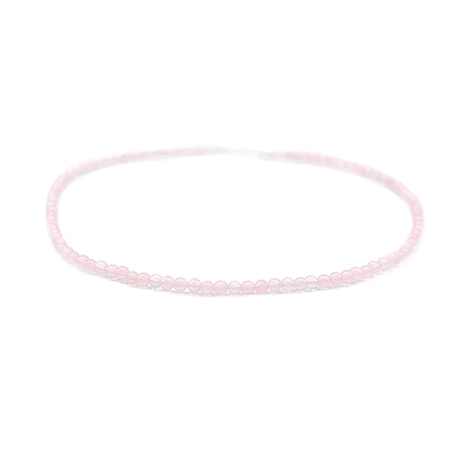 Rosenquarzkette kurz 40cm – Handarbeit mit Liebe