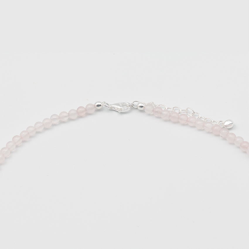 Rosenquarzkette kurz 40cm – Verschluss