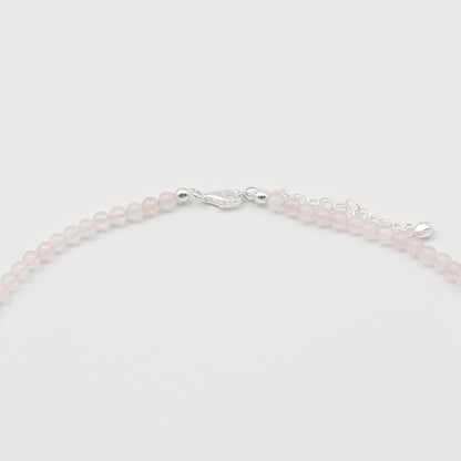 Rosenquarzkette kurz 40cm – Verschluss