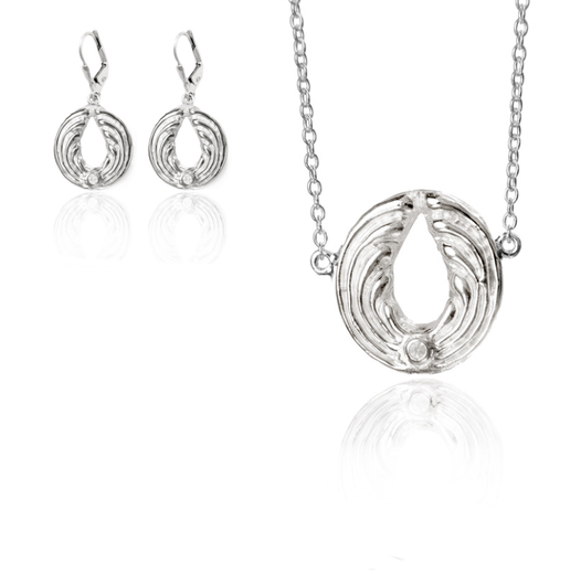 Schmuckset Engel Ohrringe & Halskette - Silber