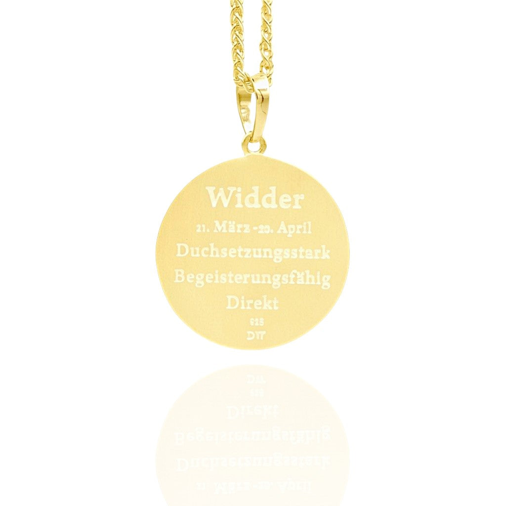 Widder Sternzeichen-Kettenanhänger - Gold