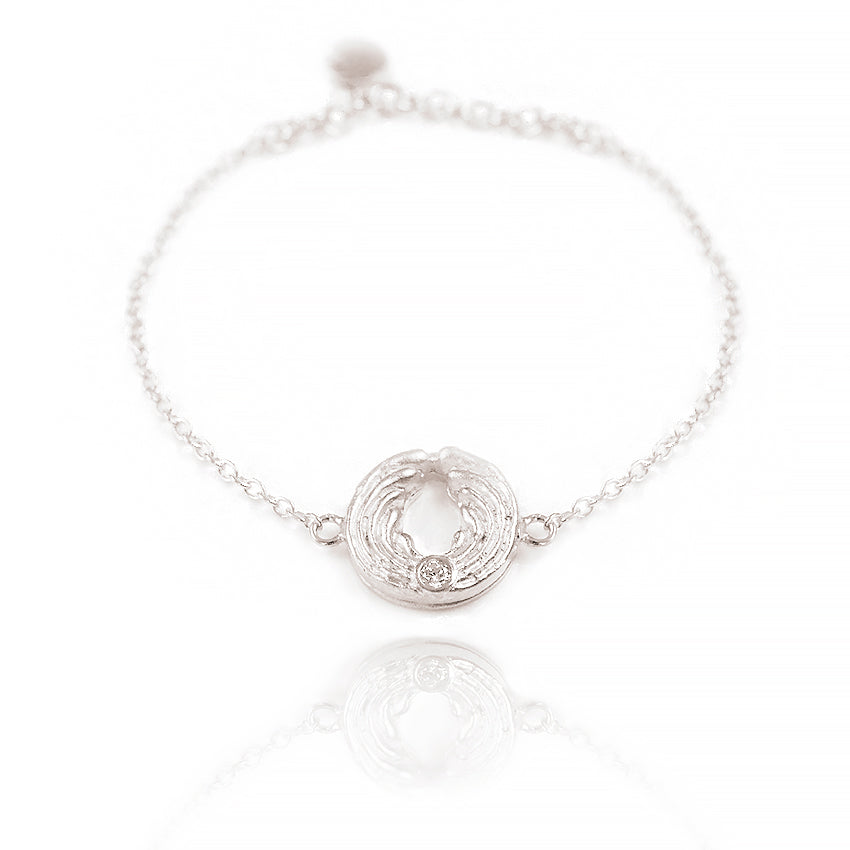 Zartes Engel-Armband mit Karabiner Verschluss - Silber