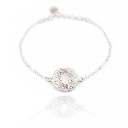 Zartes Engel-Armband mit Karabiner Verschluss - Silber