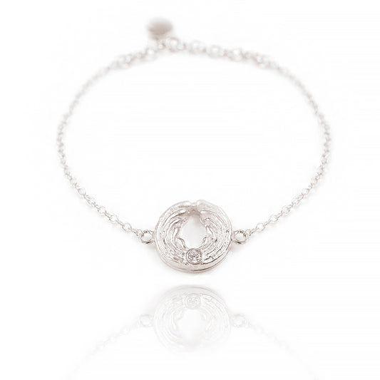 Zartes Engel-Armband mit Karabiner Verschluss - Silber