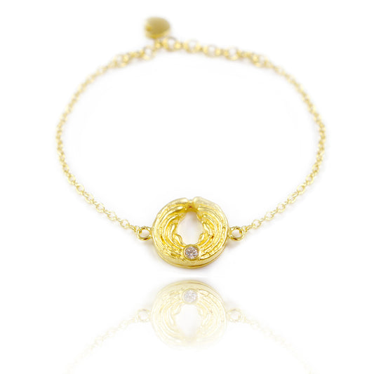 Zartes Engel-Armband mit Karabiner Verschluss - Gold