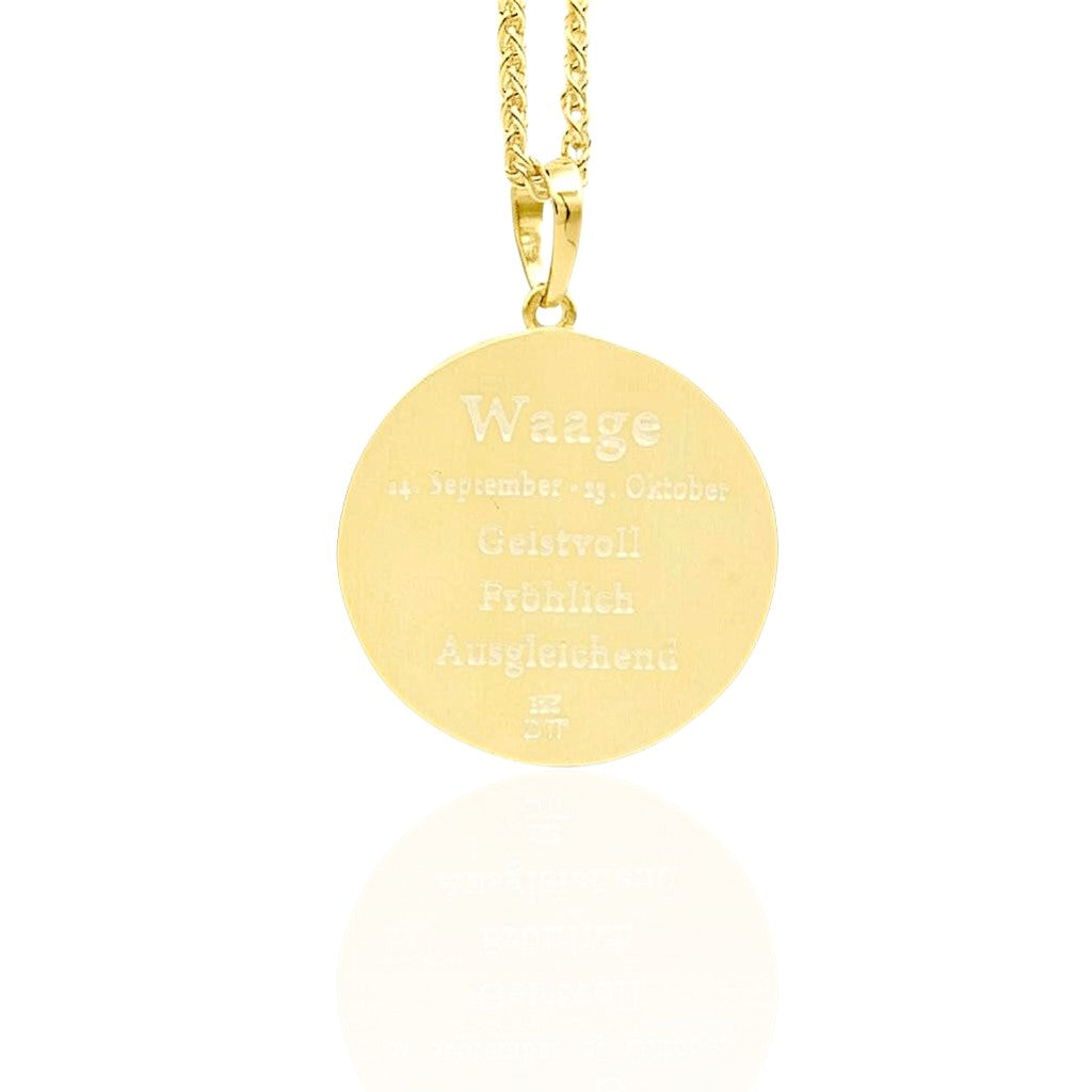 Waage Sternzeichen-Kettenanhänger - Gold