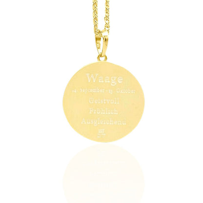 Waage Sternzeichen-Kettenanhänger - Gold
